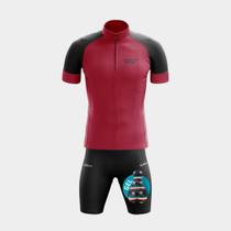 Conjunto de Ciclismo Masculino- Camisa Way Fresh Vinho e Bermuda GEL Conjunto de Ciclismo Masculino- Camisa Way Fresh Vinho e Bermuda GEL
