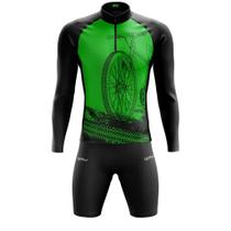 Conjunto de Ciclismo Masculino Forro Gel Blusa Manga Longa Ciclistas Conjunto de Ciclismo Masculino Forro Gel Blusa Manga Longa Ciclistas