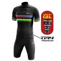Conjunto de Ciclismo PREMIUM Masculino- Camisa Mundial TR4 e Bermuda GEL