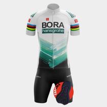 Conjunto de Ciclismo Way PREMIUM- Camisa Bora Verde e Bermuda de Espuma (Way)