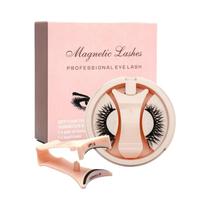Conjunto De Cílios Magnéticos 6D Rosa Feitos À Mão Reutilizáveis Com Aplicador Ferramentas De