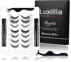 Conjunto de cílios magnéticos Luxillia com delineador de olhos de 10 peças 8D 3D