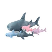 Conjunto De Cinco Peças De Pelúcia De Tubarão Mãe E Filhote, Almofada De Tubarão Gordinho Para
