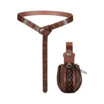 Conjunto De Cinto De Couro Medieval Para Halloween Com Bolsa E Chaveiro, Acessórios De Guerreiro
