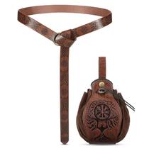 Conjunto De Cinto De Couro Retrô Medieval Unissex, Acessórios De Cavaleiro Viking Renascentista,