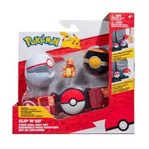 Conjunto de cinto Toy Pokémon Clip 'N' Go com boneco Charmander de 5 cm