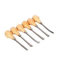 Conjunto de cinzel para escultura em madeira de 6 peças com lâminas de aço carbono Conjunto de cinzel para escultura em madeira de 6 peças com lâminas de aço carbono