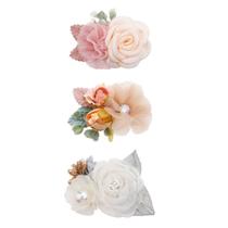 Conjunto de clipes de cabelo de flores Cherrboll, 3 peças de acessórios florais