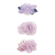 Conjunto de clipes de cabelo de flores OOSAKU, 3 peças de laço floral leve