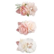 Conjunto de clipes de cabelo de flores OOSAKU Floral, 3 peças para meninas