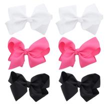 Conjunto de clipes de cabelo Motique Accessories Grosgrain Bow 6 unidades