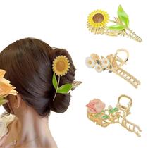 Conjunto de clipes Hair Claw ADULLPONY Metal Flower, 3 peças para mulheres Conjunto de clipes Hair Claw ADULLPONY Metal Flower, 3 peças para mulheres