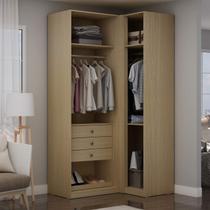Conjunto de Closet Modulado de Canto 134x85cm com 3 Gavetas Infinity Genialflex