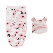 Conjunto De Cobertor E Chapéu De Algodão Para Bebê Recém-Nascido Com Estampa De Desenho Ajustável