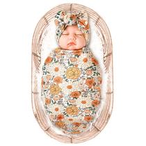 Conjunto de cobertores de recepção Konssy Baby Girl Newborn com faixa de cabeça Conjunto de cobertores de recepção Konssy Baby Girl Newborn com faixa de cabeça