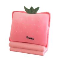 Conjunto de cobertores e travesseiros de viagem Rikyo 15 Stuffed Fruit Pink