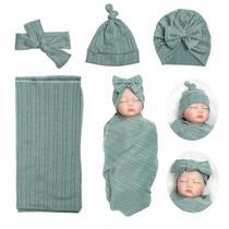 Conjunto de Cobertores Swaddle Babyfere para Bonecas Reborn (17-22 polegadas) - Cor Rosa