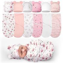 Conjunto de cobertores Swaddle Ramede, pacote com 6, Preemie, com chapéus para bebês