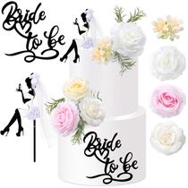Conjunto de cobertura de bolo Wavwavw Bride to Be Wedding Shower Decor