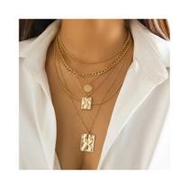 Conjunto De Colar Choker Com Pingente De Moeda Quadrada Vintage Dourada Para Mulheres, Joias Punk Conjunto De Colar Choker Com Pingente De Moeda Quadrada Vintage Dourada Para Mulheres, Joias Punk