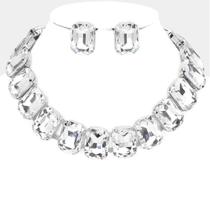 Conjunto De Colar Choker Grande Com Cristais E Brincos De Pedras Para Mulheres, Joias Para Casamento