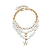 Conjunto De Colar Com Corrente De Estrela De Pérola Imitada Ajustável Para Mulheres 3 Peças Joias De