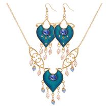 Conjunto de Colar com Pingente da Princesa Jasmine e Brincos