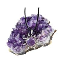 Conjunto De Colar Com Pingente De Ametista Para Homens E Mulheres, Grupos Naturais, Talismã Conjunto De Colar Com Pingente De Ametista Para Homens E Mulheres, Grupos Naturais, Talismã