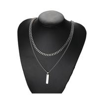 Conjunto De Colar Com Pingente Geométrico De Aço Inoxidável Prata Pequeno Para Homens, Joia Hip Hop, Conjunto De Colar Com Pingente Geométrico De Aço Inoxidável Prata Pequeno Para Homens, Joia Hip Hop,