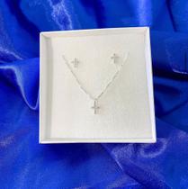 Conjunto de Colar Cravejado Cruz