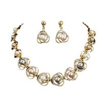 Conjunto De Colar De Pérolas De Luxo Feminino 3 Peças Em Liga Metálica Joias De Noiva Para Conjunto De Colar De Pérolas De Luxo Feminino 3 Peças Em Liga Metálica Joias De Noiva Para