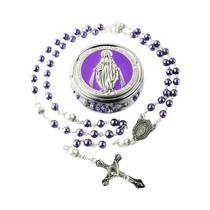 Conjunto De Colar De Pérolas De Vidro Multicolorido De 6MM Para Meninos E Meninas, Elegante Presente