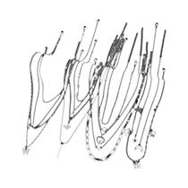 Conjunto De Colar De Zircônia Prata Feminino 13 Peças Borboleta Pérola Coração Estrela Joias De Moda Conjunto De Colar De Zircônia Prata Feminino 13 Peças Borboleta Pérola Coração Estrela Joias De Moda