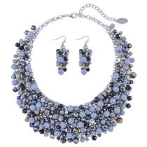 Conjunto de colar e brinco Bocar Fashion Crystal para mulheres