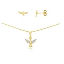 Conjunto de Colar e Brinco Espírito Santo Banhado a Ouro Conjunto de Colar e Brinco Espírito Santo Banhado a Ouro