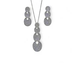 conjunto de colar e brinco prata 925 zircônias conjunto de colar e brinco prata 925 zircônias