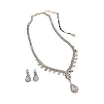 Conjunto De Colar E Brincos Com Flor De Strass Grande Para Mulheres, Joias Para Casamento E Festas Conjunto De Colar E Brincos Com Flor De Strass Grande Para Mulheres, Joias Para Casamento E Festas