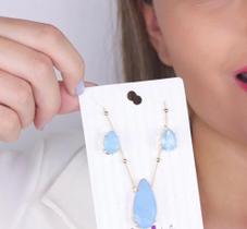 Conjunto de colar e brincos com pedras fusion Conjunto de colar e brincos com pedras fusion