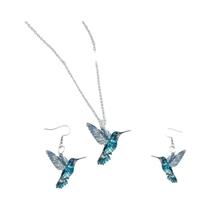 Conjunto De Colar E Brincos De Acrílico Colorido Com Design De Asa De Pássaro Multi-Cores