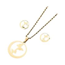 Conjunto De Colar E Brincos De Borboleta Dourada Para Mulheres, Joias Charmosas Com Asas De Compasso Conjunto De Colar E Brincos De Borboleta Dourada Para Mulheres, Joias Charmosas Com Asas De Compasso