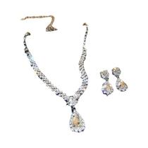 Conjunto De Colar E Brincos Em Forma De Gota d'Água Para Mulheres, Acessórios Para Casamento E