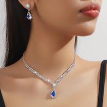 Conjunto De Colar E Brincos Em Forma De Gota De Água Para Mulheres, Acessórios Para Casamento E