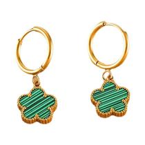 Conjunto De Colar E Brincos Feminino Trevo De 5 Folhas Preto Em Aço Inoxidável 316L À Prova d'Água Conjunto De Colar E Brincos Feminino Trevo De 5 Folhas Preto Em Aço Inoxidável 316L À Prova d'Água