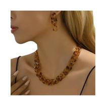 Conjunto De Colar E Brincos Gótico Vintage Dourado Com Corrente Grossa Para Mulheres, Joias De Festa