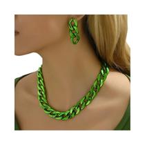 Conjunto De Colar E Brincos Gótico Vintage Dourado Com Corrente Grossa Para Mulheres, Joias De Festa