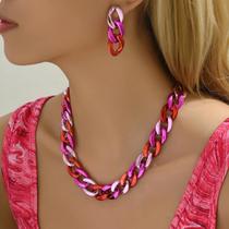 Conjunto De Colar E Brincos Gótico Vintage Dourado Com Corrente Grossa Para Mulheres, Joias De Festa