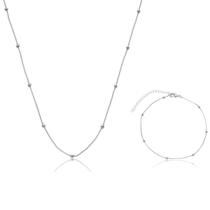 Conjunto de Colar e Pulseira de Bolinha folheado em ouro 18k