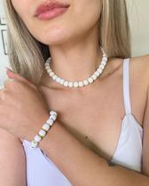 Conjunto de Colar e Pulseira de miçangas bol Candy Colors