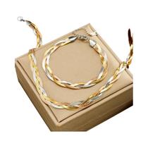 Conjunto De Colar E Pulseira Em Aço Inoxidável 316L 3 Em 1 Com Corrente De Cobra À Prova d'Água