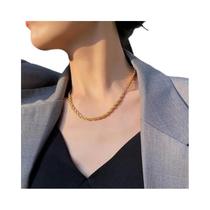 Conjunto De Colar E Pulseira Em Aço Inoxidável Cor Dourada Para Mulheres E Meninas, Acessórios De Conjunto De Colar E Pulseira Em Aço Inoxidável Cor Dourada Para Mulheres E Meninas, Acessórios De